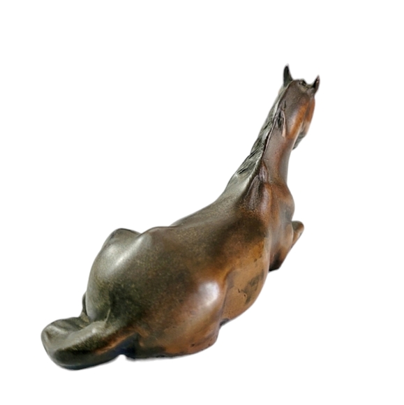 Vintage Bronze Resting Horse Sculture, Equine Figurine 5"L x 3"H - Picture 6 of 11